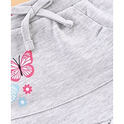 Babyhug Mid Thigh Skirt Butterfly Print - Grey