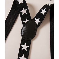 Babyhug Bow & Suspender Star Print - Black