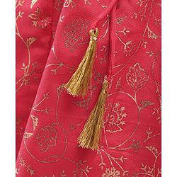 Babyhug Sleeveless Glitter Printed Choli with Lehenga & Dupatta Set - Pink Beige