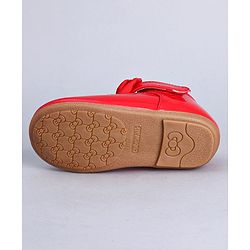 Cute Walk by Babyhug Party Wear Belly Shoes Bow Appliques - Red