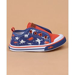 Cute Walk by Babyhug Casual Shoes Dino Print - Orange Blue