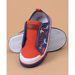 Cute Walk by Babyhug Casual Shoes Dino Print - Orange Blue
