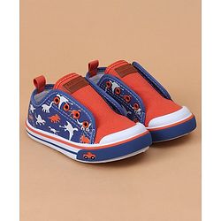 Cute Walk by Babyhug Casual Shoes Dino Print - Orange Blue