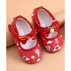 Cute Walk by Babyhug Sandals Bow Applique - Red