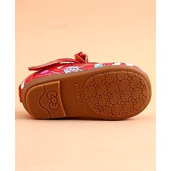 Cute Walk by Babyhug Party Wear Belly Shoes Bow Applique - Red