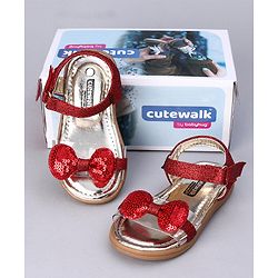 Cute Walk by Babyhug Party Wear Sandals - Red