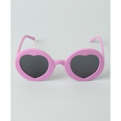 Babyhug Round Shaped With Heart Sunglasses - Purple