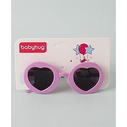 Babyhug Round Shaped With Heart Sunglasses - Purple