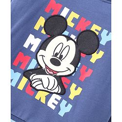 Babyhug Full Sleeve Sweatshirt Mickey Mouse Print - Navy