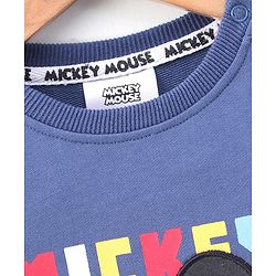 Babyhug Full Sleeve Sweatshirt Mickey Mouse Print - Navy
