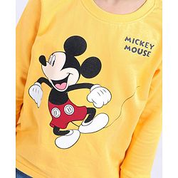 Babyhug Full Sleeves Sweatshirt Mickey Graphics - Yellow