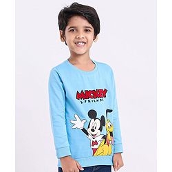 Babyhug Full Sleeve Sweatshirt Mickey & Friends Print - Blue