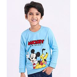 Babyhug Full Sleeve Sweatshirt Mickey & Friends Print - Blue