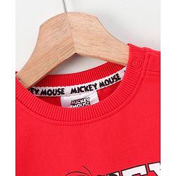 Babyhug Full Sleeves Sweatshirt Mickey Mouse & Friends Print - Red