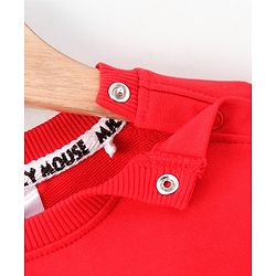 Babyhug Full Sleeves Sweatshirt Mickey Mouse & Friends Print - Red