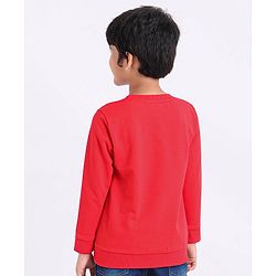 Babyhug Full Sleeve Sweatshirt Mickey & Friends Print - Red