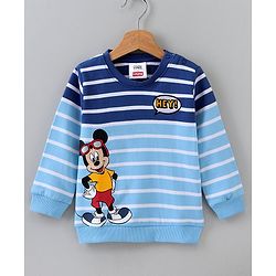 Babyhug Full Sleeve Disney Sweatshirt Mickey Mouse Print - Blue
