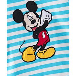 Babyhug Full Sleeves Sweatshirt Mickey Mouse Print  - White Stripes