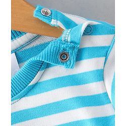 Babyhug Full Sleeves Sweatshirt Mickey Mouse Print  - White Stripes
