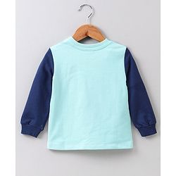 Babyhug Full Sleeves Winter Wear Tee Lightening McQueen Print  - Blue