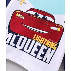Babyhug Full Sleeves Winter Wear Tee Lightening McQueen Print  - Blue