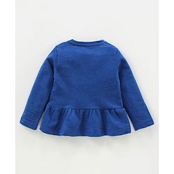 Babyhug Full Sleeves Jacket Top & Jeggings Set Bow Print - Bue