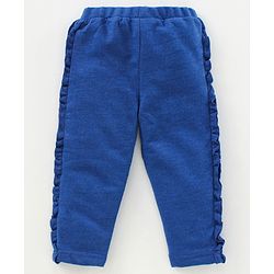 Babyhug Full Sleeves Jacket Top & Jeggings Set Bow Print - Bue