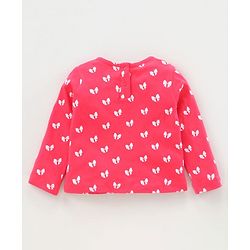 Babyhug Full Sleeves Jacket Top & Jeggings Set Bow Print - Bue