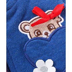 Babyhug Full Sleeves Jacket Top & Jeggings Set Bow Print - Bue