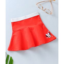 Babyhug Mid Thigh Length Skirt Minnie Mouse HD Print - Fiery Red