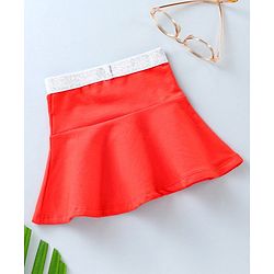 Babyhug Mid Thigh Length Skirt Minnie Mouse HD Print - Fiery Red