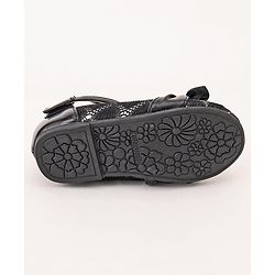 Cute Walk By Babyhug Belly Shoes Bow Applique - Black