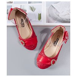 Cute Walk by Babyhug Party Wear Belly Shoes Studded Detailing - Pink
