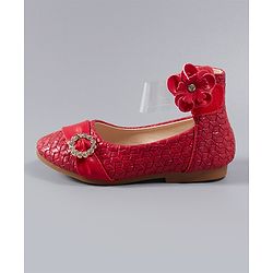 Cute Walk by Babyhug Party Wear Belly Shoes Studded Detailing - Pink