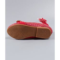 Cute Walk by Babyhug Party Wear Belly Shoes Studded Detailing - Pink