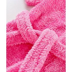 Babyhug Full Sleeves Hooded Velour Bath Robe - Pink