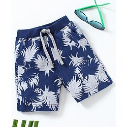 Babyhug Shorts Leaf Print - Blue