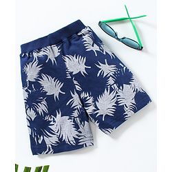 Babyhug Shorts Leaf Print - Blue