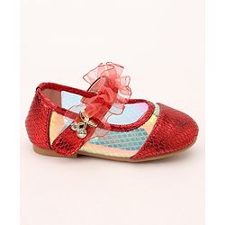 Cute Walk by Babyhug Party Wear Ballerinas Ruffle Detailing  - Red