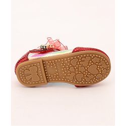 Cute Walk by Babyhug Party Wear Ballerinas Ruffle Detailing  - Red
