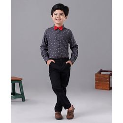 Babyhug Full Sleeves Shirts & Trouser - Grey