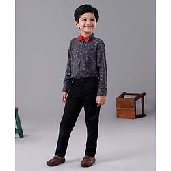 Babyhug Full Sleeves Shirts & Trouser - Grey
