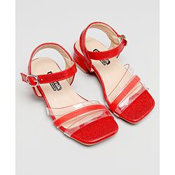 Cute Walk by Babyhug Shimmer Sandals - Dark Red - EU 26 Red