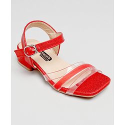 Cute Walk by Babyhug Shimmer Sandals - Dark Red - EU 26 Red
