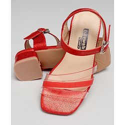 Cute Walk by Babyhug Shimmer Sandals - Dark Red - EU 26 Red