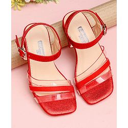 Cute Walk by Babyhug Shimmer Sandals - Dark Red - EU 27 Red