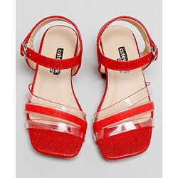 Cute Walk by Babyhug Shimmer Sandals - Dark Red - EU 27 Red