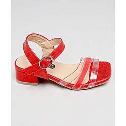 Cute Walk by Babyhug Shimmer Sandals - Dark Red - EU 27 Red