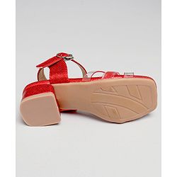 Cute Walk by Babyhug Shimmer Sandals - Dark Red - EU 27 Red