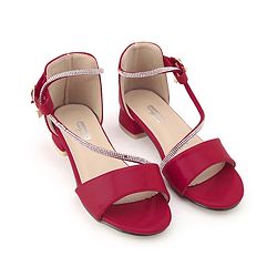 Cute Walk by Babyhug Sandals With Studded Pearls - Red - EU 27 Red